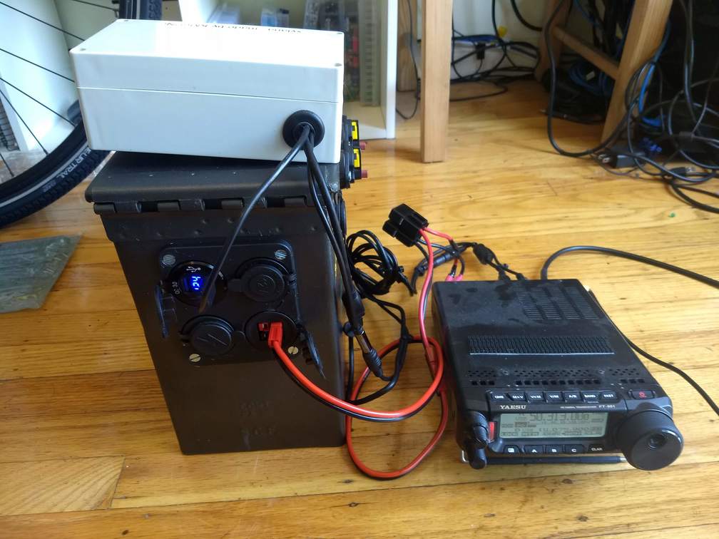 Battery box powering a ham radio